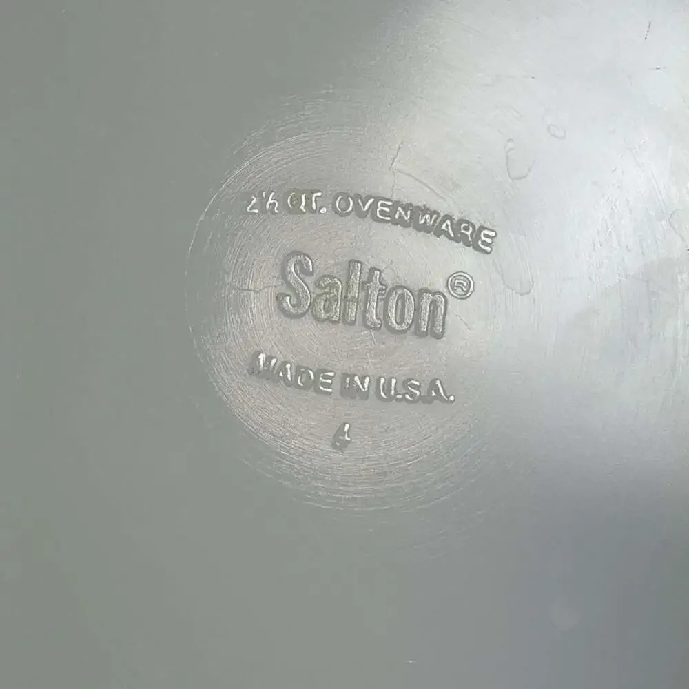 VTG Salton Pyrex Cosmopolitan Bullseye 2.5 QT Casserole Dish w/ Lid Ovenware